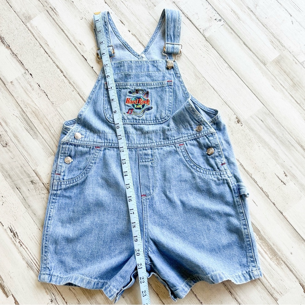 Vintage Y2K Hard Rock Cafe Save The Planet Denim Shortalls Kids Boys Sz 6 (read) - Picture 9 of 14